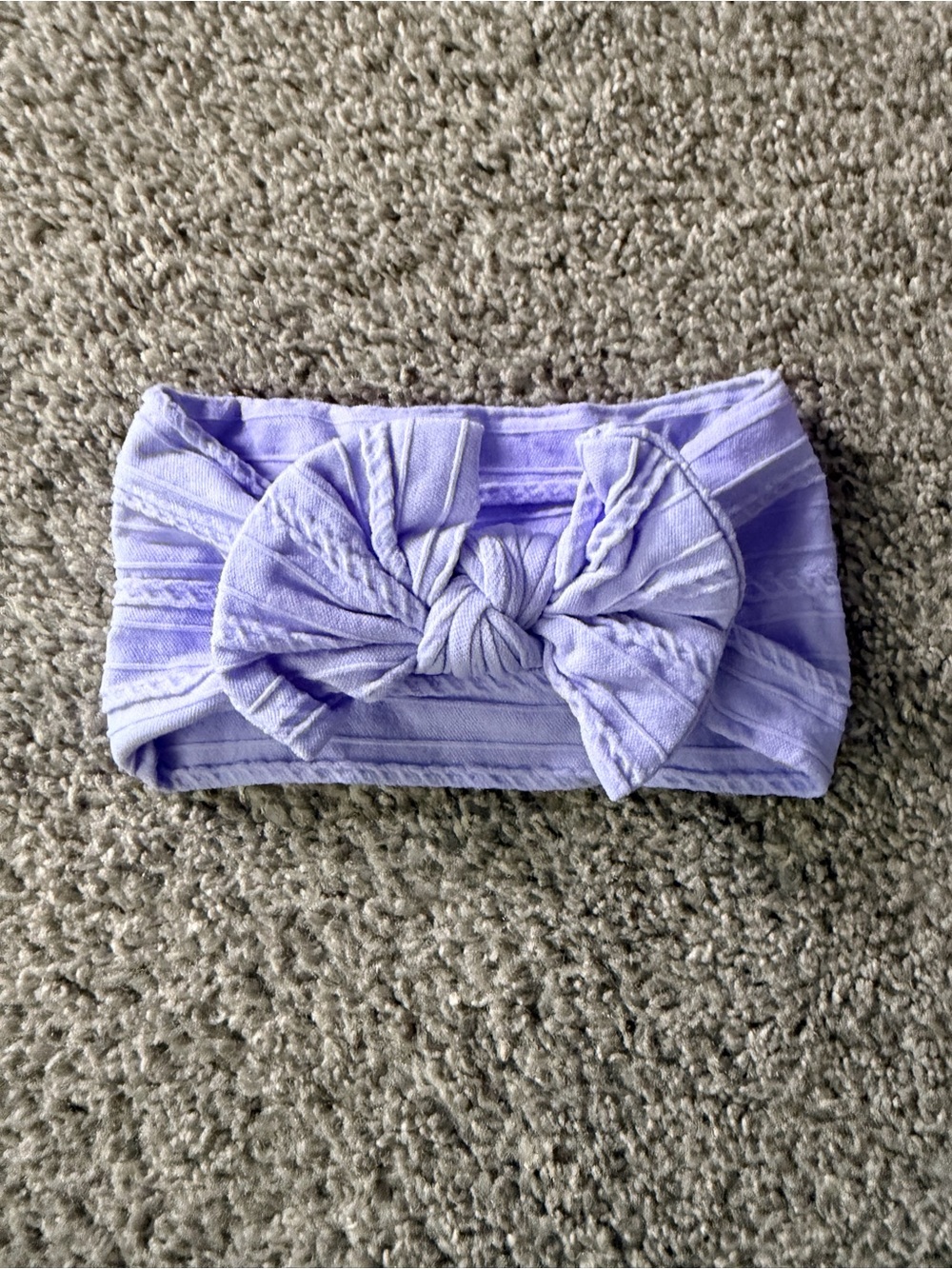 Kids Knit Bow Headband - Lavender